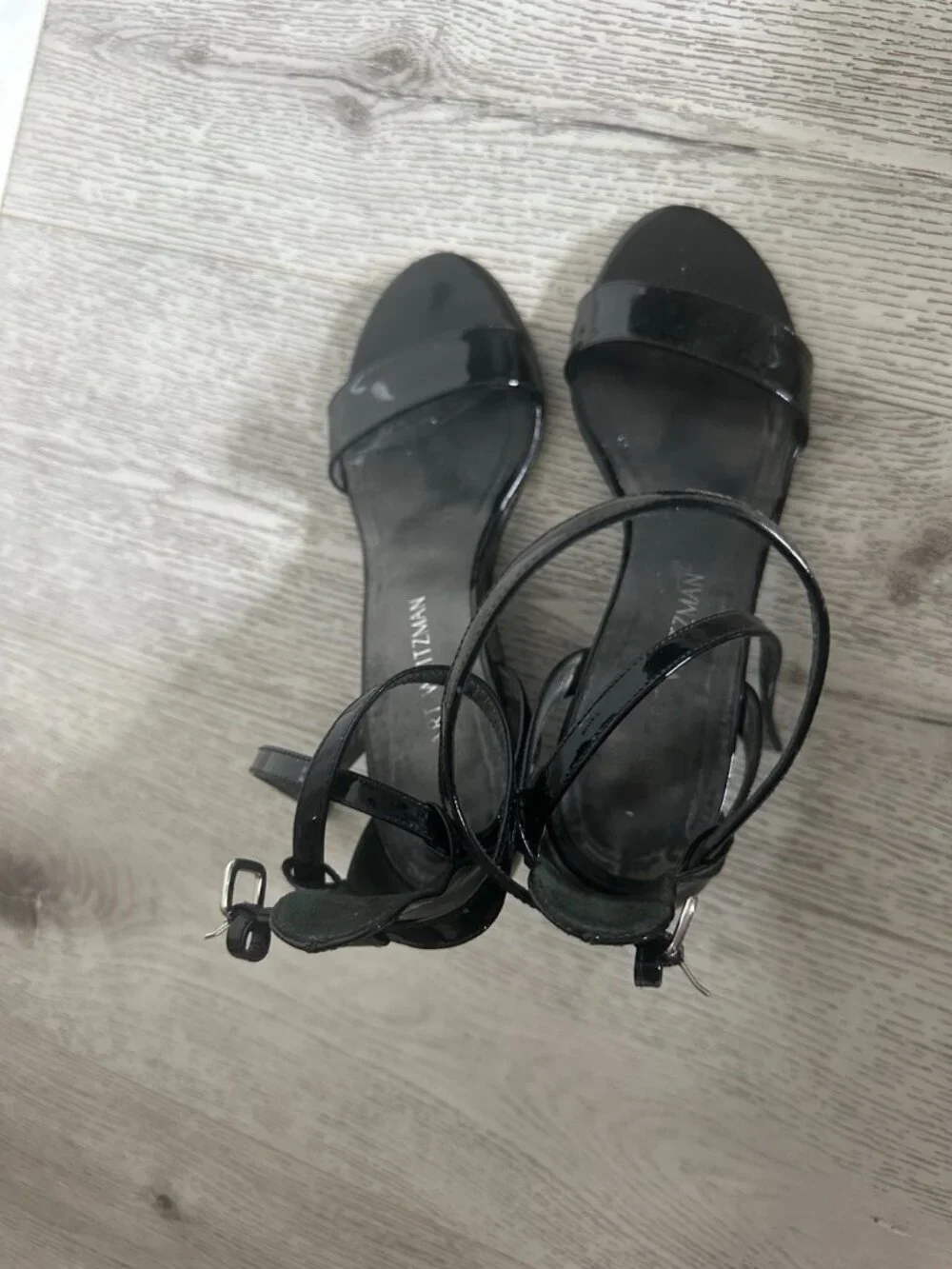 REAL STUART WEITZMAN blackdraft Black Patent Heels